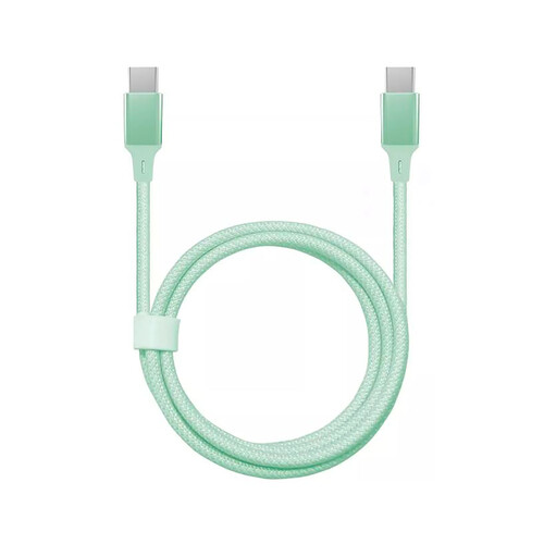 Cable de carga QILIVE USB / USB C, color verde.