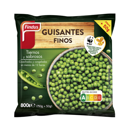 FINDUS Guisantes finos, tiernos y sabrosos FINDUS 800 g.