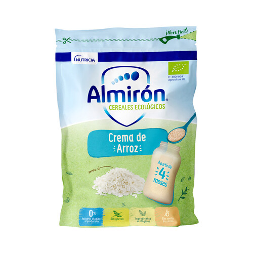 ALMIRÓN Crema de arroz ecológico, a partir de 4 meses ALMIRÓN Cereales ecológicos 200 g.