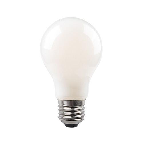 Bombilla Led E27, 7W=60W, luz cálida, 806lm, cristal mate, PRODUCTO ALCAMPO.