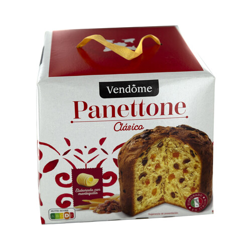 VENDOME Panettone clásico elaborado en Italia con mantequilla 750 g.