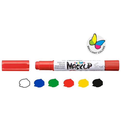 Pinturas de cara Mask Up caja 6 Party. Pintura lavable para la piel de niños y adultos. Maquillaje Ideal para Navidad, Halloween, Carnaval y Fiestas.