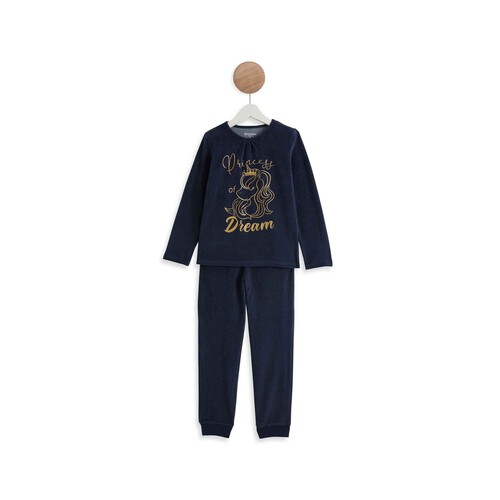 Pijama de terciopelo niña INEXTENSO, talla 12.