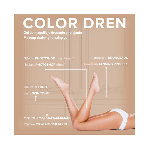 E'LIFEXIR Gel de maquillaje para piernas con acción drenante y reafirmante E´LIFEXIR Color dren 150 ml.