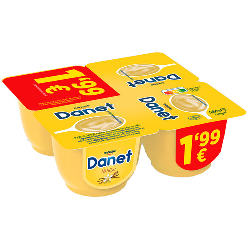 DANET de Danone Natillas con sabor a vainilla 4 x 120 g.