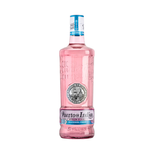 PUERTO DE INDIAS Ginebra sin alcohol con un toque de fresa botella 70 cl.