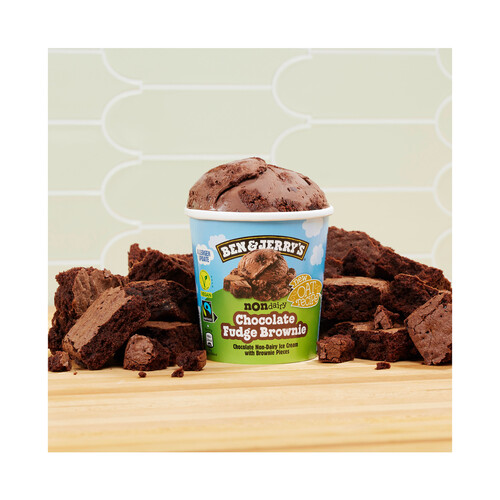 BEN & JERRY'S Fudge browne Tarrina de helado vegano de chocolate con trozos de brownie de chocolate 465 ml