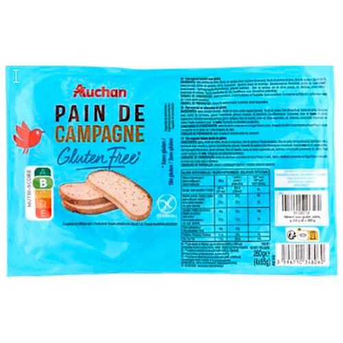 PRODUCTO ALCAMPO Pan de molde rustico sin gluten 260 g.