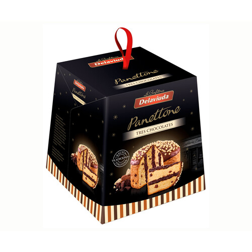 DELAVIUDA Panettone tres chocolates 750 g.