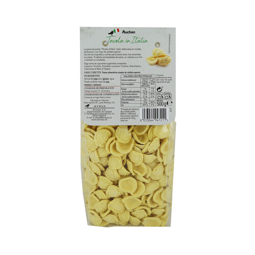 PRODUCTO ALCAMPO Pasta tricolor Orecchiete Tavola in Italia 500 g.