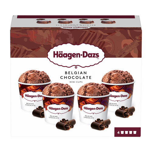 HÄAGEN-DAZS Chocolate collection Mini tarrinas de helado de diferentes chocolates 4 x 95 ml.