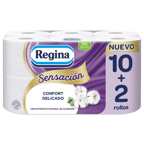 REGINA Papel higiénico triple capa 10+2 rollos.