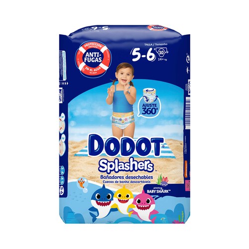 DODOT Splashers Pañales bañador desechables, talla 5-6 (+14 kg) 10 uds.