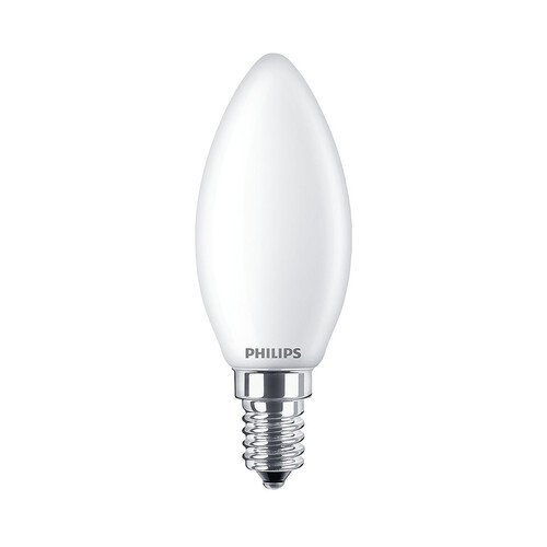 Bombilla Led E14, 4,3W=40W, luz fría 6500K, 470lm, PHILIPS.