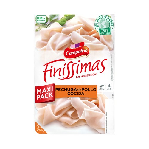 Pechuga de pollo cortada en finas lonchas CAMPOFRÍO Finissimas 170 g.