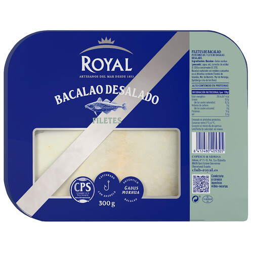 ROYAL Filete de bacalao desalado ROYAL 300 g.