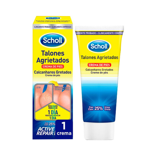 SCHOLL Crema con un 25% de Urea para el tratamiento de los talones agrietados SCHOLL 60 ml.