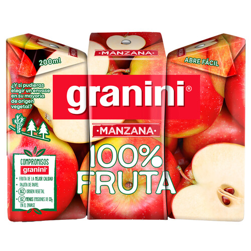 GRANINI Zumo de manzana 3 x 20 cl.