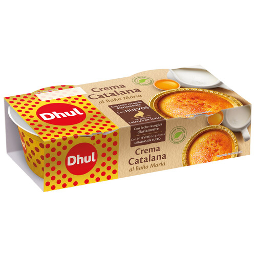 DHUL Crema catalana elaborado al baño maria con leche recogida diariamente DHUL 2 x 100 g.