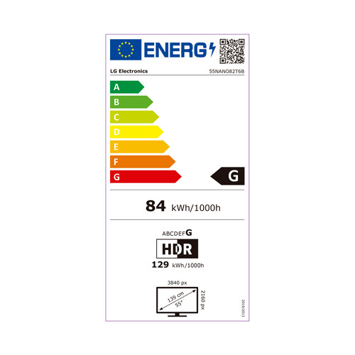 Televisión 139,7 cm (55) LG Nanocell 55NANO82T, 4K, HDMI, 2USB, ultra HD, Webos 24.