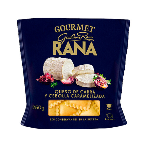 RANA Raviolis de pasta fresca al huevo, rellenos de queso de cabra y cebolla caramelizada gourmet 250 g.