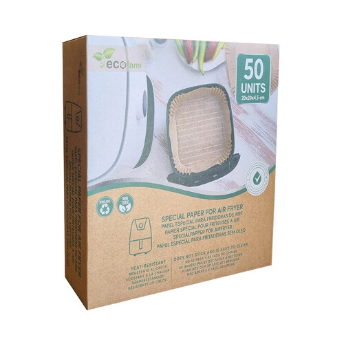 FAMI Papel especial de freidoras aire 20x20x4,5 Ecofami 50 un, 