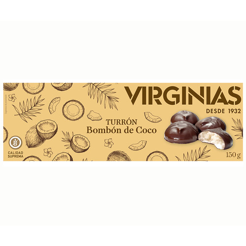 VIRGINIAS Turrón bombón coco 150 g.