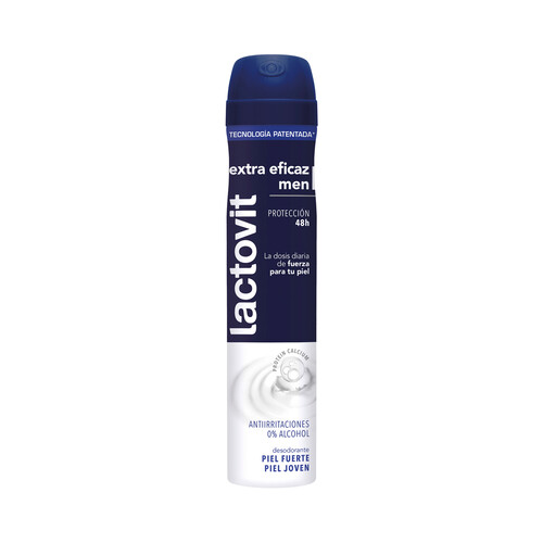 LACTOVIT Desodorante en spray para hombre, sin alcohol y con protección antiirritaciones LACTOVIT Men 200 ml.