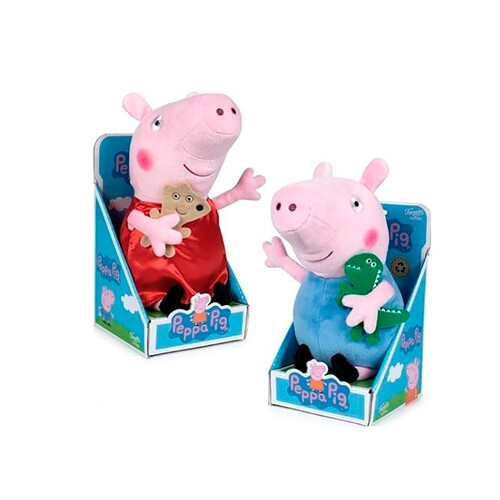 Peluche de Peppa & George con sus juguetes, 27 cm.