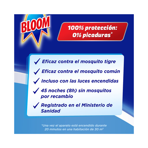 BLOOM Antimosquitos eléctrico 3 aparatos + 3 recambios BLOOM