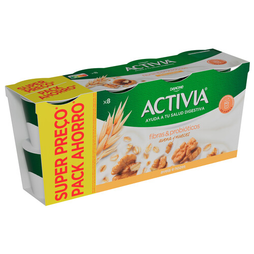 ACTIVIA de Danone Bífidus con avena y nueces 8 x 115 g.