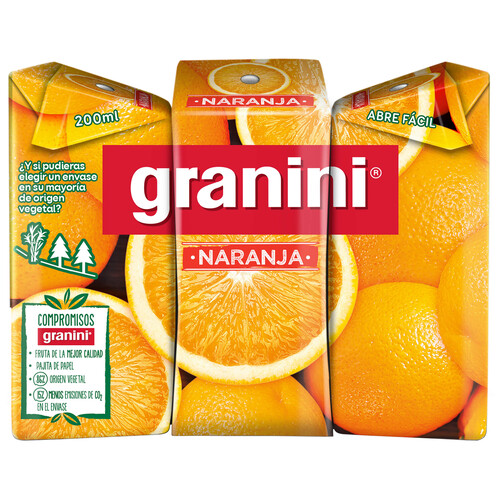 GRANINI Néctar de naranja minibrik pack 3 uds x 20 cl.