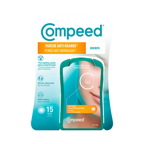 COMPEED Discreto Parches de triple acción contra espinillas, puntos negros e imperfecciones 7 uds.