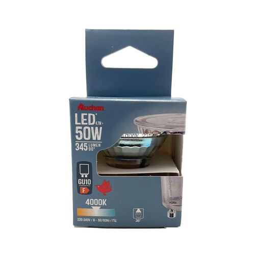 Bombilla Led GU10, 4,7W=50W, luz blanca, 345lm, PRODUCTO ALCAMPO.