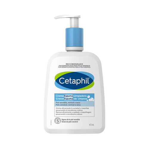 CETAPHIL Crema espuma limpiadora con aloe vera y vitaminas del grupo B 473 ml.