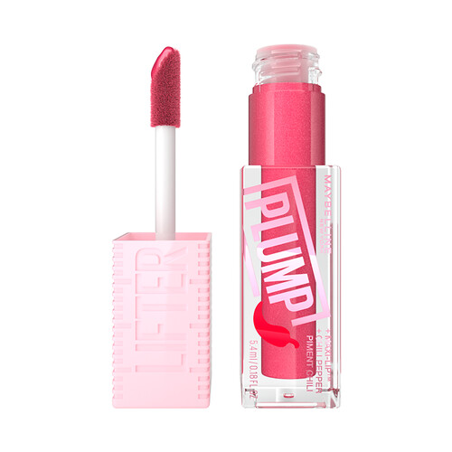 MAYBELLINE Lifter plump Tono 002 Mauve bite Brillo de labios voluminizador con ácido Hialurónico y chili pepper.