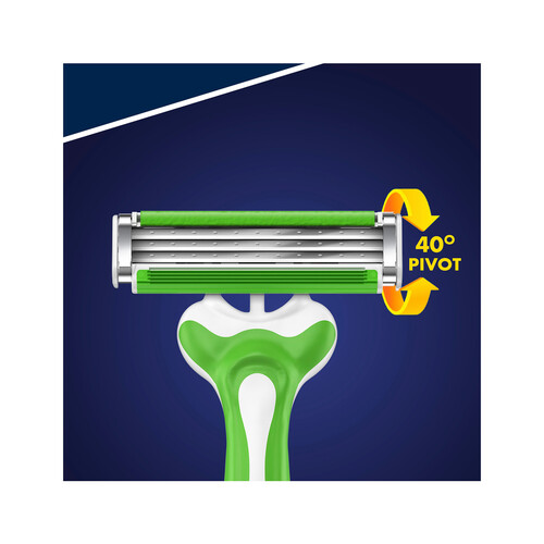 GILLETTE Sensor 3 sensitive Maquinilla de afeitar desechable con cabezal pivotante de 3 horas 8 uds.