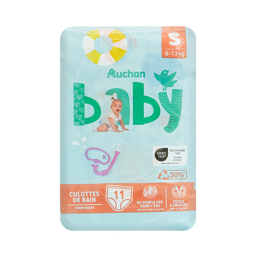 PRODUCTO ALCAMPO Baby Pañales bañador unisex (bañador desechable) talla S, para niños de 6 a 12 kilos 11 uds.