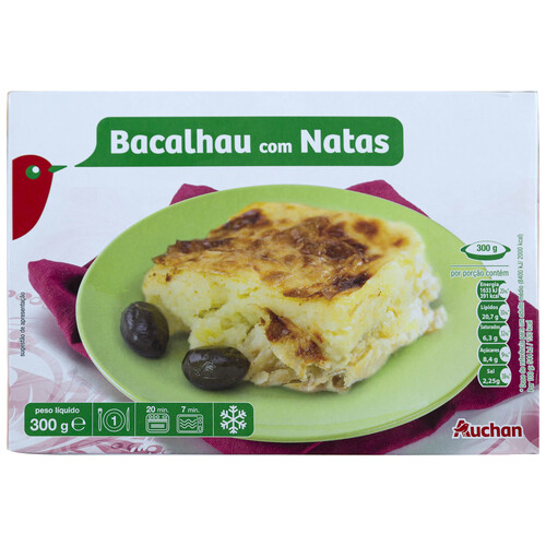 AUCHAN Bacalao con nata listo para hornear y comer 300 g. Producto Alcampo