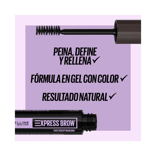 MAYBELLINE Express brow fast sculpt tono 06 Deeo brown Máscara de cejas en gel de larga duración.