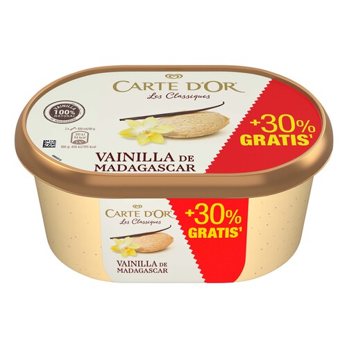 CARTE D'OR Tarrina de helado de vainilla 100% natural de Madagascar 1.3 l.