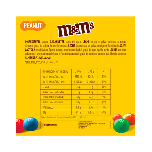 M&M'S Grajea cacahuete chocolate 125 g. 