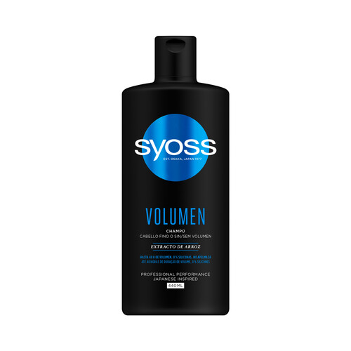 SYOSS Champú sin siliconas y con efecto volumen, para cabellos finos o sin volumen SYOSS Volumen 440 ml.