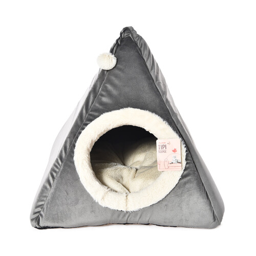 PRODUCTO ALCAMPO Teepee de terciopelo de 50 x 50 x 50 cm. para gatos.