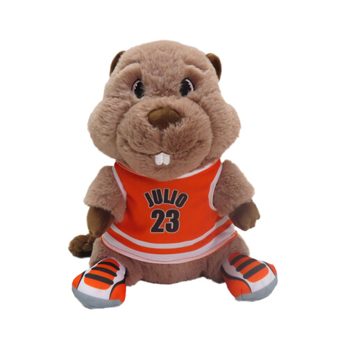 Julio el Castor baloncesto, peluche de 28cm,100% poliéster.