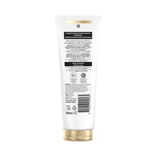 PANTENE Pro-v repara & protege Acondicionador con Provitamina B5, para cabellos débiles y dañados 160 ml.