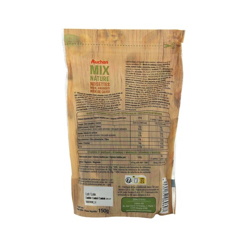 PRODUCTO ALCAMPO Mix nature Surtido de frutos secos crudos 150 g.