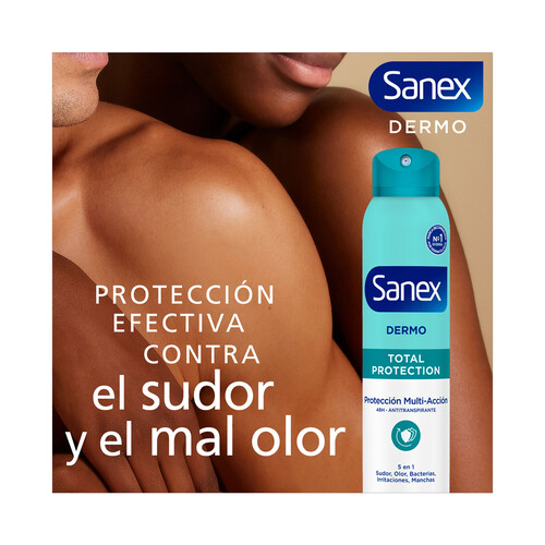 SANEX Dermo total protection Desodorante en spray para mujer con protección antitranspirante hasta 48 horas 200 ml.