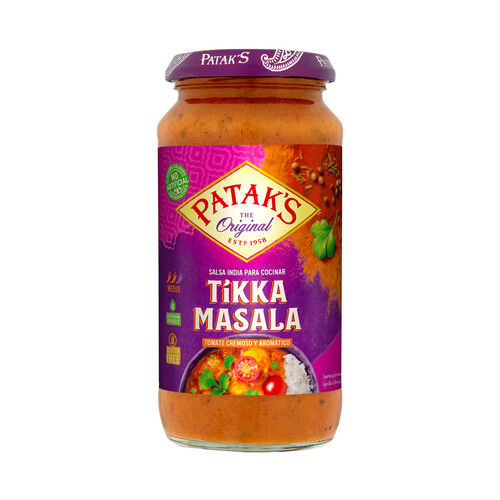 PATAK'S Salsa de tomate con notas de cilantro y comino, Tikka Masala PATAK´S 450 g.
