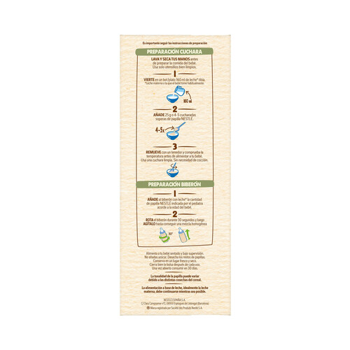 NESTLÉ Papilla de 8 cereales con miel, a partir de 6 meses NESTLÉ 725 g.